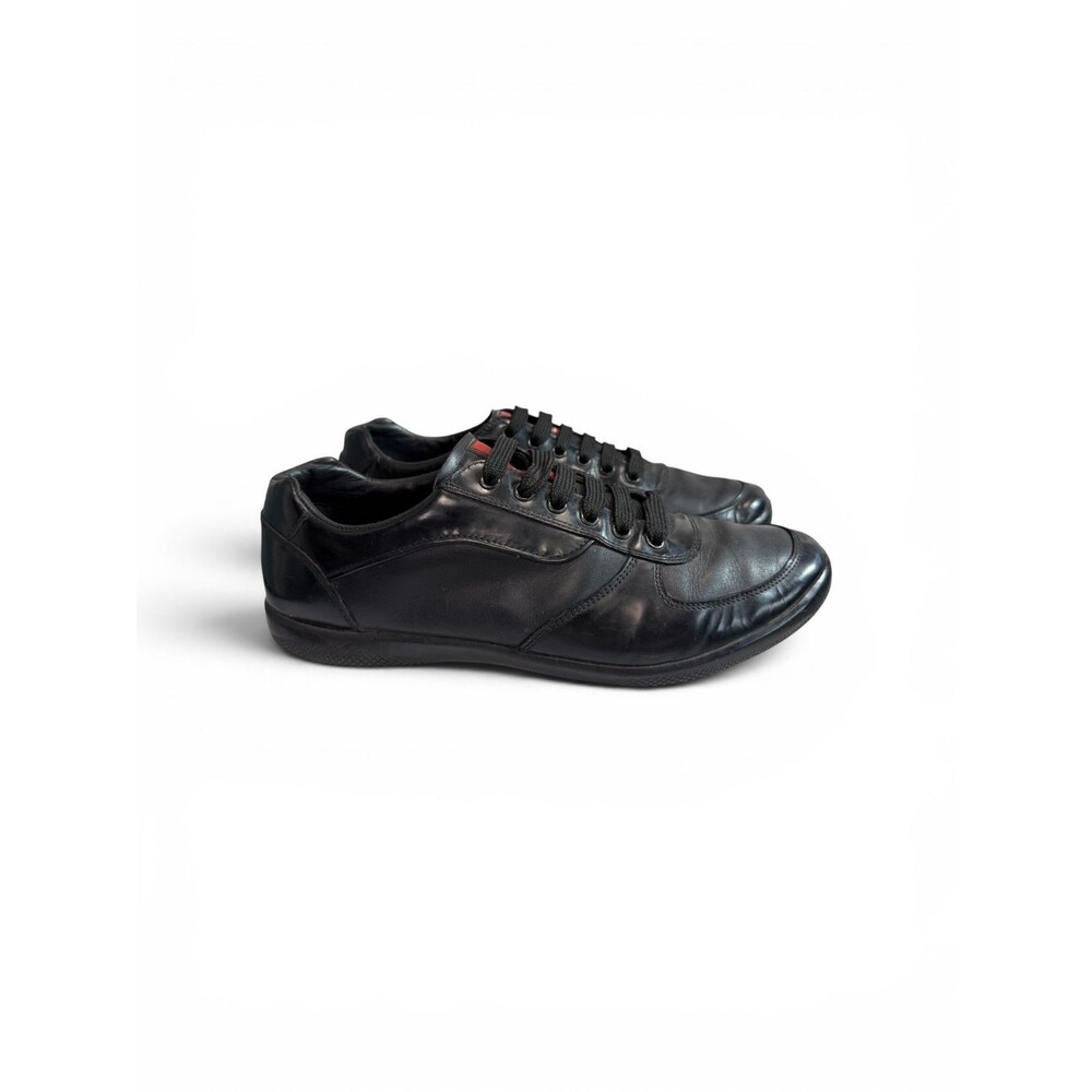 Prada Men’s Black Leather Low Top Sneakers Size UK 6, US 7 (Fits US Size 8) - Picture 2 of 9